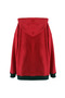 Women's Hooded Sweatshirt - Red Black - Plain - Black Thread - 7
