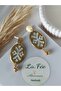 Bohemian Pattern Polymer Clay Earrings with Steel Earring Hooks Ethnic Style Women's Earrings Natural Stone or Crystal Beads - 8