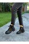 Black Patent Leather Lace-Up Women's Casual Boots - 2