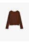 Ribbed Long Sleeve Crew Neck Cotton T-Shirt - 2