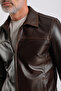 Maroquin Leather Pirlo Men's Shirt Collar Leather Coat - 4