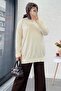 Mercerized Women's Tunic with Button Detail on the Sleeve – Ecru - 4