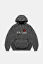 Polished Rose Printed Oversize Unisex Washable Black Hoodie - 3