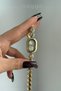 Misse Model Round Crystal Stone Vintage Gold Women's Wristwatch