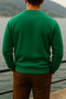 Men's Thick Crew Neck Casual Green Sweater - 5