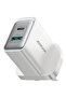 شاحن حائط JR-TCF 15 بقوة 30 واط (USB-A وUSB-C) - أبيض