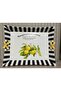 Lemon Patterned Hand Painted Black and White Wooden Tea-Coffee Tray, Presentation Tray 39X31Cm - 2