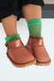 Aurora Girls' and Baby's Silvery Tan Boots - Orthopedic Non-Slip Sole Warm and Comfortable Winter Boots - 7
