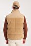 Men's Regular Fit Classic Cut Fur Detailed Mock Neck Double Pockets Warm Stone Vest - 7