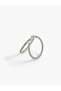 Steel Mixed Stone Hoop Earrings - 2