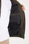 Men's Regular Fit Classic Cut Fur Detailed Mock Neck Double Pockets Warm Dark Green Vest - 3