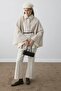 Suede Belt Detailed Cape Stone Coat - 4