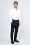 Navy Blue Single Pants with Buckle Detail and Double Leg Opening - 4