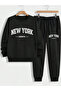 Unisex Women Men New York Cherful Printed Crew Neck Tracksuit Set - 2