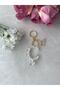 Letter C Pearl Detailed Keychain & Charm [with Pompom Option]