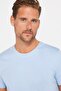 Men's Slim Fit Slim Fit Cotton Soft Texture Lycra Stretchy Fabric Basic Blue Crew Neck T-Shirt - 2