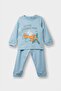 Baby Boy 4-Piece Pajama Set Vehicle Printed Long Sleeve Top Long Bottom (25 Au) - 2
