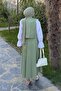 Gabardine Vest-Skirt Two-Piece Hijab Suit Green - 4