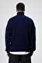 Half Zipper Knitwear Sweater Navy Blue - 5