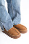 Tan Suede Thick Sole Daily Winter Slippers with Fur Inside - 3