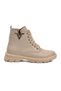Beige Leather Laced Zippered Fleece Non-Slip Women's Boots 351071 Z - 2