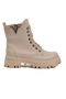 Beige Leather Lace-Up Zippered Non-Slip Women's Boots 514531 Z - 2