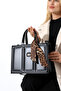 Black Women's Large Box Model Bag Scarf-Accessory Crossbody Shoulder and Clutch Bag - 7
