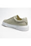 Men's Leather Sneaker Shoes Black-Beige - 3