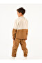 Boy's Cream Camel Velvet Retro Pants Shirt Set - 4