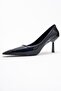 Rona Black Patent Leather Matte Toe Women's Heeled Shoes - 4