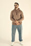 Men's Winter Fleece-Lined Soft Textured Sweatshirt - Regular Kangaroo Pocket Hoodie - 5