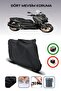 Black Rear Bag Compatible Yamaha X-Max 250 Tech Max Compatible Motorcycle Tarpaulin, Protection Cover