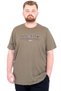 Fashion XL Large Size Men's T-Shirt Crew Neck Boston U25037 Khaki