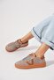 Lesnay Yan Embroidered Women's Genuine Leather Shoes Mink Suede