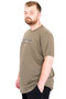 Fashion XL Large Size Men's T-Shirt Crew Neck Boston U25037 Khaki - 2