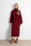 Women's High Neck Oversize Knit Dress – Burgundy - 6