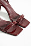 Women's Mendy Burgundy Patent Leather Ankle Strap Thin Double Strap Heeled Sandals Shoes - 2