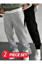 2 Pieces, Men's Casual Jogger Sweatpants - Flexible Waistband and Drawstring Detail Design, Side Pockets - 2