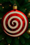 40 cm Giant Red White Candy Shiny Spiral Patterned Christmas Ornament Luxury Large Pine Tree Home Party Decor - 3
