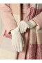 Women's White Cotton Stretchy Winter Thermal Gloves - 3