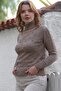 Mink Turtleneck Long Sleeve Polka Dot Knitwear Sweater 60 55