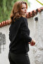 Black Shirt Collar Long Sleeve Buttoned Pocket Cotton Woven Blouse 60 56 - 2