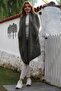 Italian Green Shawl Collar Sleeveless Pocket Casual Boucle Woven Vest 90 65 - 3