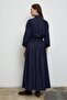 Gathered Skirt Navy Blue - 3