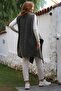 Italian Green Shawl Collar Sleeveless Pocket Casual Boucle Woven Vest 90 65 - 2