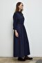 Gathered Skirt Navy Blue - 2