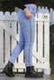 Italian Light Blue Casual Woven Trousers with Pockets, Side Stripes, Elastic Waist and Tie-Up Waist 98 62 - 8