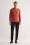 Red Crew Neck Pocketless Comfort Fit Classic Wool Knitwear Sweater 1012255006 - 2