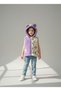 Girl's Cotton Lilac Heart Plush Ear Hooded Vest - Soft Textured - 2