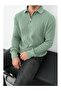 Men's Zippered Shirt Collar Knitwear